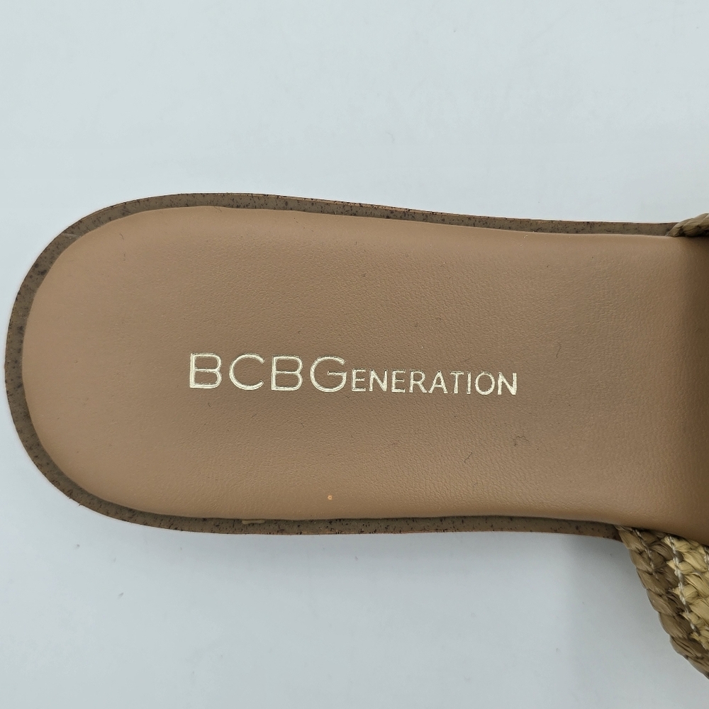 NWOT BCBGeneration Lileen Slide Sandals, Tan/Natural, 8.5M - Picture 7 of 12